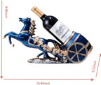 Horse Sculpture Resin Wine Bottle Holder - Tabletop Kitchen Decor, Decorative Storage Organizer for Home Bar Cellar, Unique Gift for Men Women Housewarming, Holds 1 Standard Bottle (C)