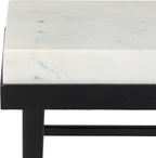 SAFAVIEH Home Collection - Eldin Side Table, Cream Marble Top with Black Metal Legs, Fully Assembled (ACC3746A)
