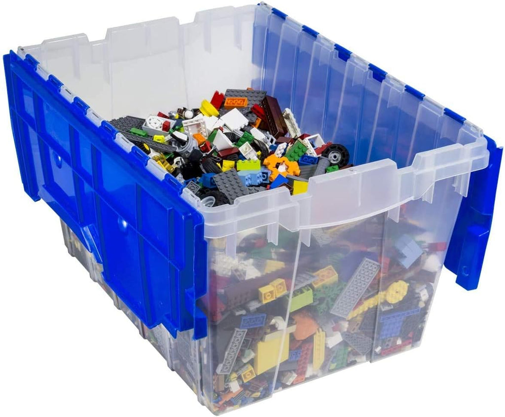 Akro-Mils 66486 CLDBL 12-Gallon Plastic Storage KeepBox with Attached Lid, 21-1/2-Inch by 15-Inch by 12-1/2-Inch, Semi Clear