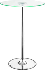 Chrome Glass Top LED Bar Table