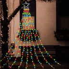 ZTX Christmas Outdoor Tree Light,Christmas Decorations Lights with 8 Lighting Modes,Waterfall Christmas Tree Lighting for Xmas,Halloween,Wedding,Party,New Year Gifts(Multicolor)