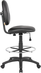 Boss Office Products Stand Up Caressoft Drafting Stool Without Arms in Black (B1690-CS)
