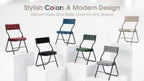 Padded Folding Chairs 4 Pack - Foldable Dining Chair with Cushion, Portable and Assembled Extra Seat for Guests Kitchen Office Wedding Party Khaki