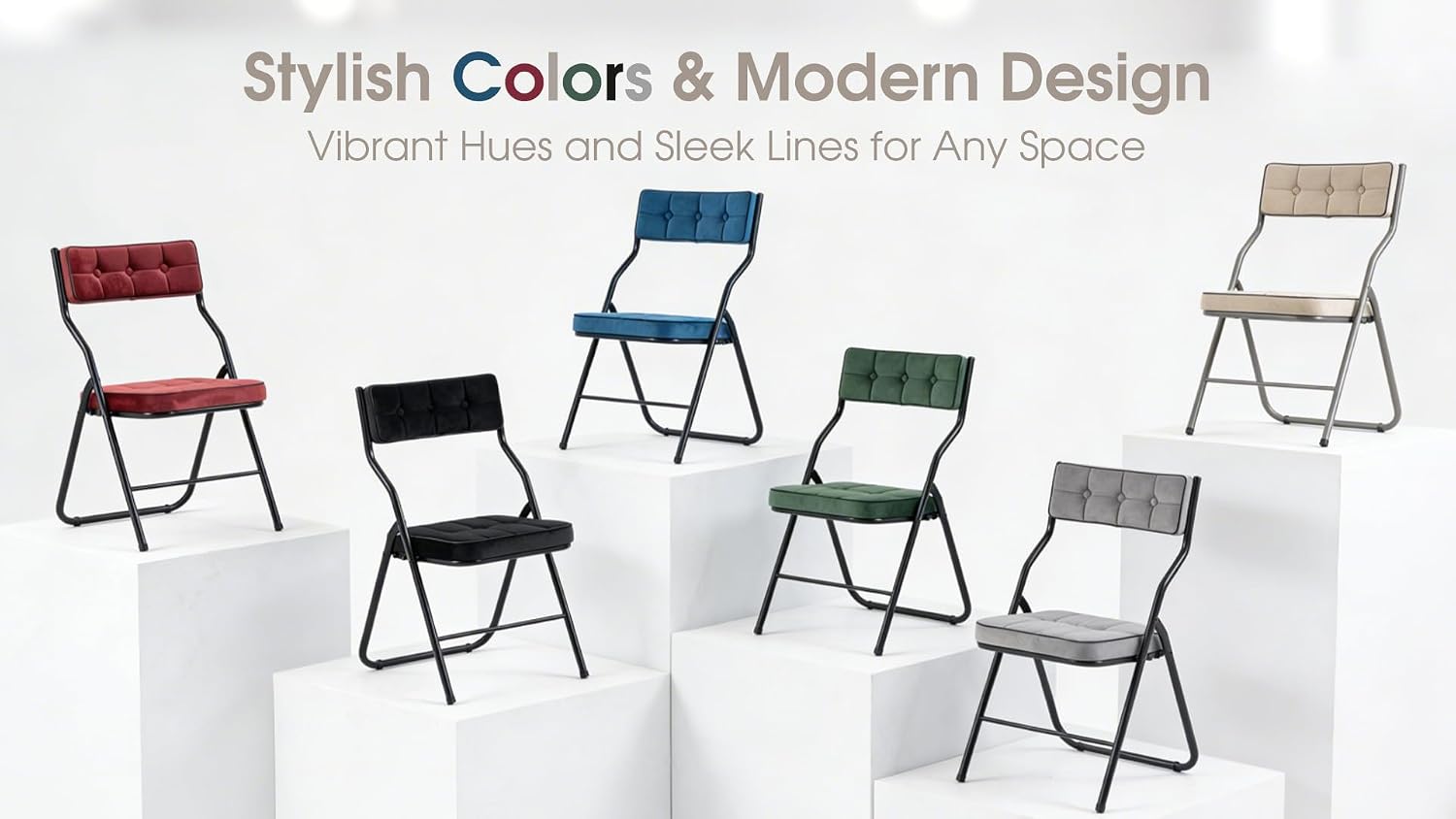 Padded Folding Chairs 4 Pack - Foldable Dining Chair with Cushion, Portable and Assembled Extra Seat for Guests Kitchen Office Wedding Party Khaki