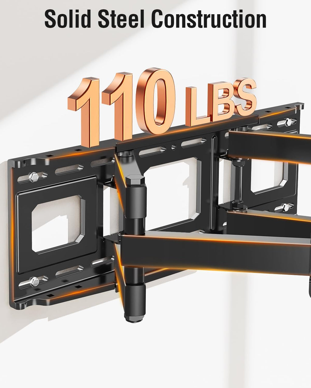 ELIVED TV Wall Mount for Most 42-82" Flat Curved TVs, Heavy Duty TV Mount with Articulating 6 Arms Hold up to 110 lbs, Full Motion Bracket Swivel, Tilt, Easy Install Fits 16" Studs, Max VESA 600x400mm