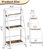 3-Tier Liquor Stand for Home Bar, Trapezoid Freestanding Whisky Bottle Holder with Fences, Stepped Versatile Liquor Bottle Display Shelf, Corner Floor Bar Stand for Liquor Storage, White