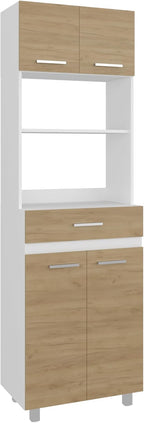 79" Tall Kitchen Pantry Cabinet with Storage,Open Shelves & Microwave Stand, Wooden Cupboard Credenza Bufffet Cabinet, Freestanding Kitchen Hutch for Living Room, Dining Room