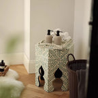 ENGENDER Couch Side Table Home Sofa Next to Living Room Art Small Coffee Table Shell Corner Tray Narrow End