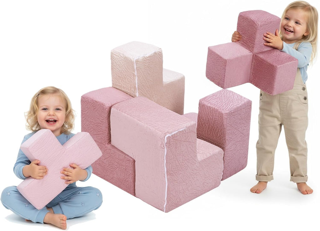 7Pcs Elastic Sponge Toddler Cushions Wear Resist Inspiring Creativity Blocks Chair for Kids Bedroom Playroom Furnitures