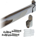 48" Oval Closet Rod Kit | Polished Chrome | Screw-On End Brackets & Hardware | Heavy-Gauge Steel | 10 Kits | Desunia