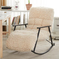 Mecedora Mecedora Mecedora Moderna para Interiores Sillón Mecedora con Bolsillos Laterales Acolchados de Peluche para (Black Legs)