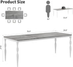 IDEALHOUSE Dining Table for 6, 71 Inch Rectangular Kitchen Table, Rustic Farmhouse Dining Room Table with Large Tabletop and Heavy-Duty Legs, Ideal for Dining Room or Kitchen, Gray