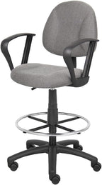 Boss Office Products B1617-GY Ergonomic Works Drafting Chair with Loop Arms in Grey