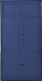 LUMISOL Tall Kitchen Pantry Cabinet with Drawers, 80.1" Freestanding Cupboard Storage Cabinet with Adjustable Shelves and Door Shelves, Kitchen Hutch with 2 Power Outlets for Dining Room, Blue