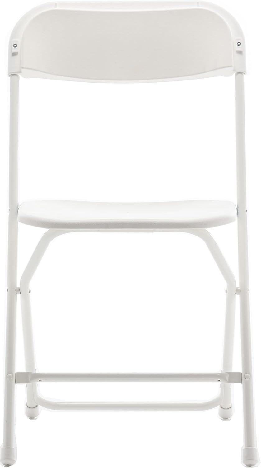 BTEXPERT Set of 20 Pack, Indoor Outdoor White Plastic Folding Chairs Stacking Steel Frame Commercial 650LB Weight Capacity Seating Home Garden Wedding Event Party Picnic Dining Church School Portable