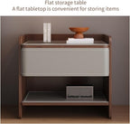 Modern Nightstands with Drawer and Open Storage Shelf Wooden Bedside Table End Table with Storage Sofa Side Table for Indoor Living Room Creative idea(Gray)
