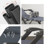 Gravity Chair Folding Portable Reclining Lawn Patio Recliner Lounge ChaiseA Djustable with Headrest(A+Cushion B)