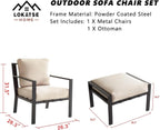 LOKATSE HOME Single Sofa Chair with Ottoman for Living Room Porch Garden Balcony, Beige