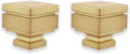 BLASTHOME® Luxury Step Square Finials – Fits Only Signature Collection Curtain Rods (Rod Not Included) – Premium Quality, Heavy Metal – Set of Two – Brushed Gold Finish