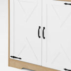 Pantry Cabinet with 2 Doors, 3-Tier with Shelves, Freestanding Larder Cupboard, Kitchen Pantry Storage Cabinet for Kitchen, Dining Room