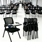 24 Pack Folding Training Chair with Tablet Arm & Cup Holder, Commercial Grade Conference & Meeting Room Chairs with Writing Board, Space Saving Foldable Classroom Chairs for Seminar, School, Church