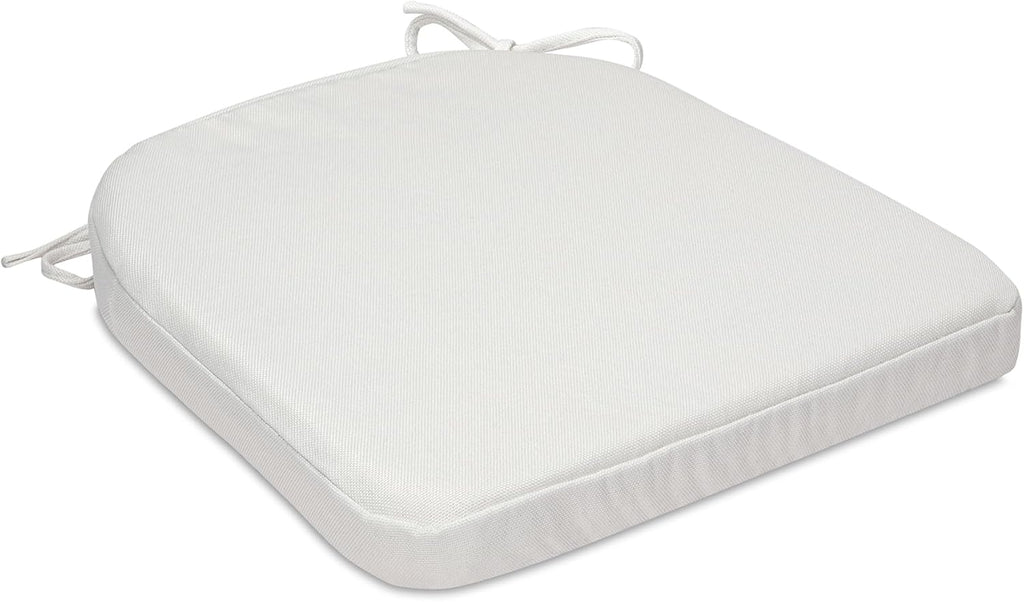 SQUARE MOON Chair Cushions for Dining Chairs, High Resilience Foam Dining Room Chair Pads, Kitchen Seat Cushions with Ties, Machine Washable, 17" x 16" x 2", 6/Pack, White