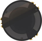 19.8" Round End Table with Gold Finish & Lower Shelf, Modern Black Mirror End Table with Asymmetrical Metal Frame for Living Room (Black,1)