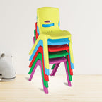 Jamara Smiley Children's Chair up to 100 kg Green Stackable Robust Plastic Suitable for Indoor and Outdoor Use, Acacia