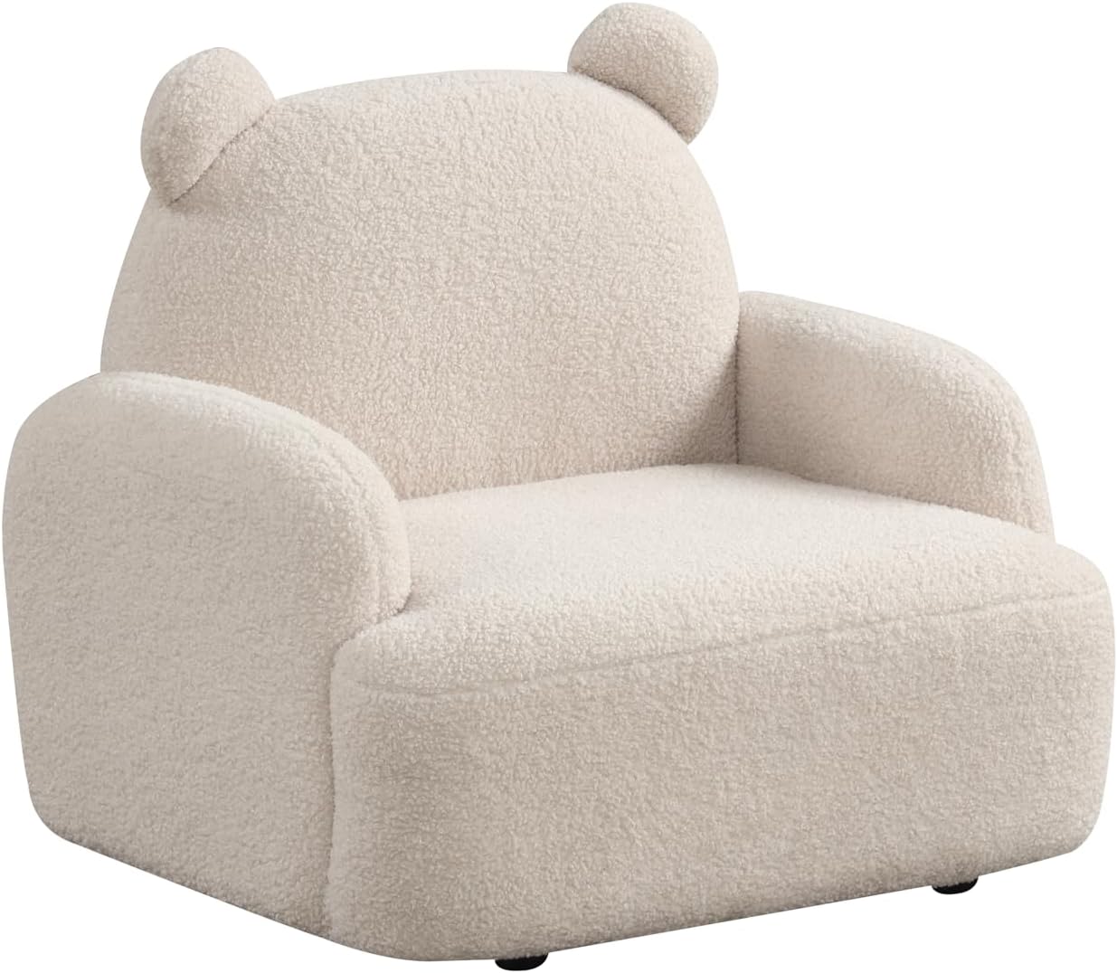25.5" W Beige Sherpa Bear Shaped Armchair