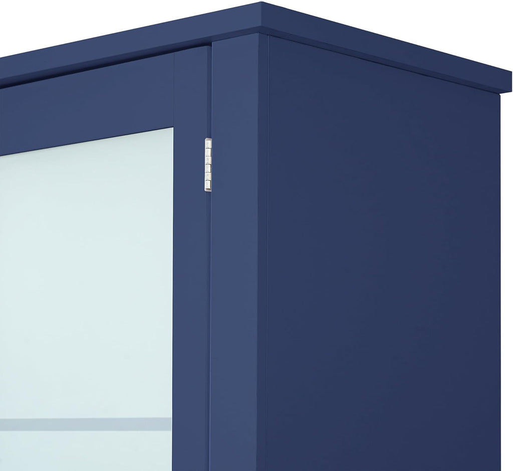 Freestanding Buffet with Hutch, Large Kitchen Pantry Storage Cabinet Cupboard with Drawers,Door Shelf and Adjustable Shelves,for Dining Room (Blue-DC)
