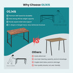 OLIXIS Home Office Computer Desk, Small Office 40-inch Writing and Study Desk, Bedroom Table with Metal Frame and Wooden Top, Compact Modern Study Table for Home Use, Rustic Brown