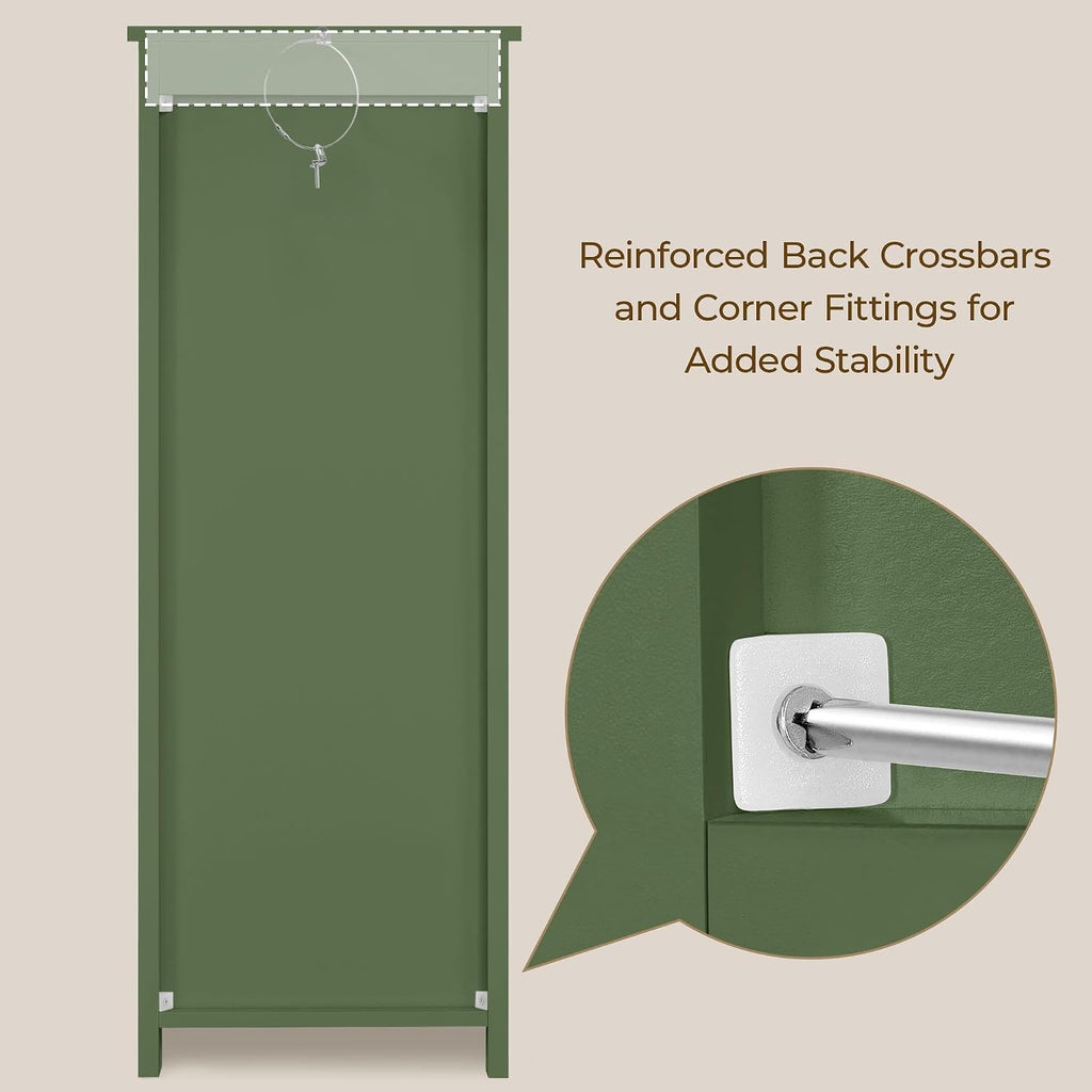 Yaheetech Bathroom Storage Cabinet, Narrow Side Storage Organizer with 4 Drawers, Slim Free-Standing Floor Cabinet for Bathroom/Hallway/Living Room, Green