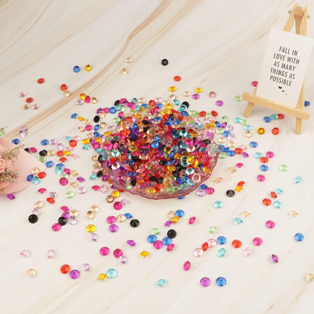 1100 Pieces Clear Wedding Table Scatter Confetti Crystals Acrylic Diamonds Rhinestones for Table Centerpiece Decorations Wedding Decorations Vase Beads Bridal Shower Decor(Multi, 10 MM)