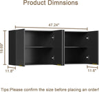 ChooChoo 4 Doors Wall Cabinet Laundry Room, Bathroom Wall Cabinet with Adjustable Shelf, Fluted Wall-Mounted Medicine Cabinet, Storage Cabinet for Kitchen, Garage, Black