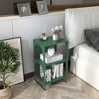 Metal Storage Rack 3-Tier Display Stand Side Table End Table Bookshelf Storage Shelf for Living Room Space Saver(Blue)