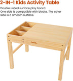 Papablic 2 in 1 Kid Activity Table with Large Storage for Older Kids Compatible with Lego Building Block for Boys Girls Birthday Day Gift