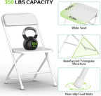 Folding Chair10 Pack,White Folding Chairs for Party Events Wedding Office Indoor Outdoor,Portable Plastic Stackable Commercial Seat with Steel Frame Capacity for 350lb