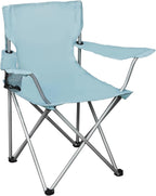 Four-Fold Camping Chair with Cup Holder, Vintage Blue