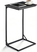 C Shaped End Table for Couch, Small Side Table for Living Room & Bedroom, Slide Under Sofa Table for Laptop, Coffee, Snacks, Easy Assembly, Modern Design