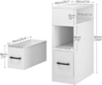 CHOEZON Small Narrow Side Table and Nightstand with Drawer Bundle, Skinny End Table, Skinny Bedside Table for Small Spaces for Bedroom, Living Room TBZ07UBF-MBZ11WB
