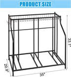 Mythinglogic Garage Bike Storage Rack, Freestanding Organizer for Adult or Kids Bike, 3 Bicycle Holder for Indoor and Outdoor Use