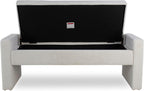 50" End of Bed Storage Bench, Modern Tufted Ottoman Bench with Soft Close Hinge, Large Capacity Upholstered Storage Ottoman for Bedroom, Living Room, Entryway, Fabric Foot of Bed Bench, Grey