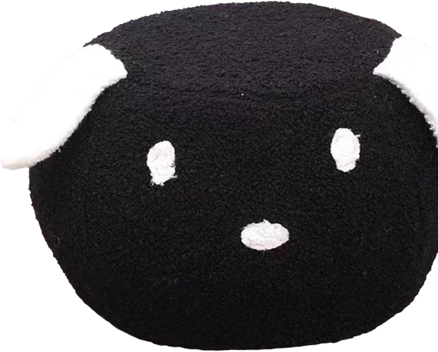 Animal Footstool, Pouffe Footstool Shoes Changing, Removable with Padded Seat, Round Ottoman Stool for Living Room, Home, Kids Gift Children, Black Dog