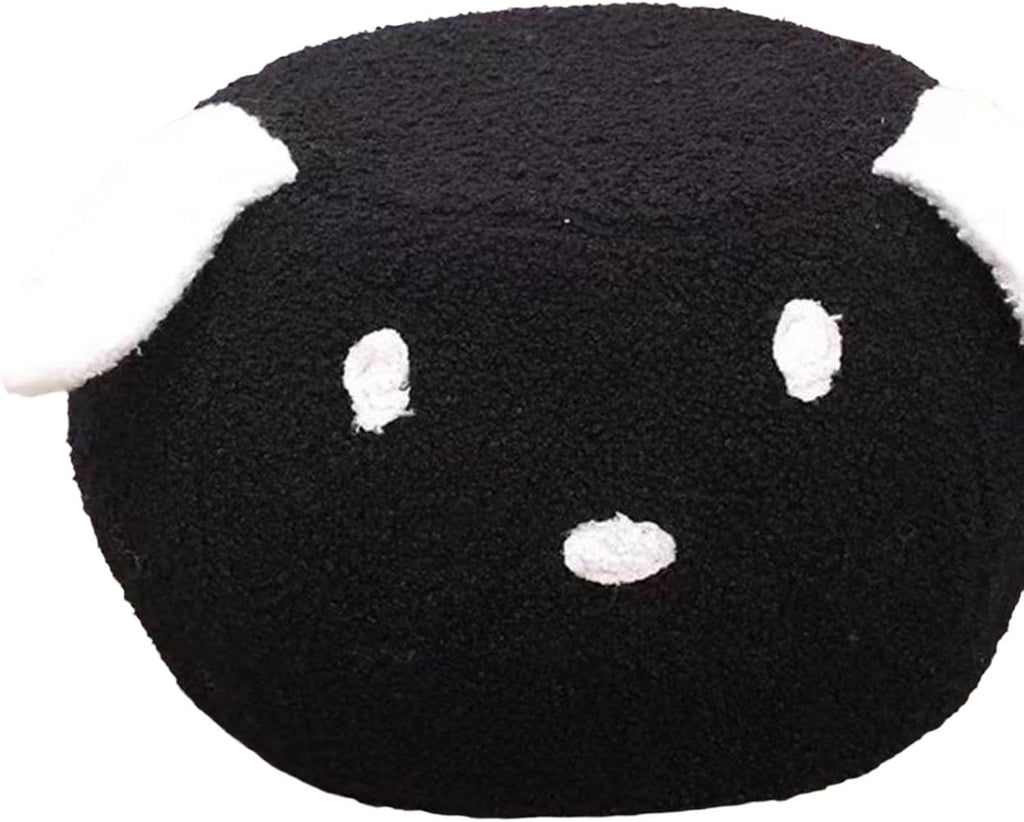 Animal Footstool Upholstered Ottoman Padded Cushion Footrest Ottoman Footstools Step Stool Suitable for Kids Bedroom Gift, Black Dog