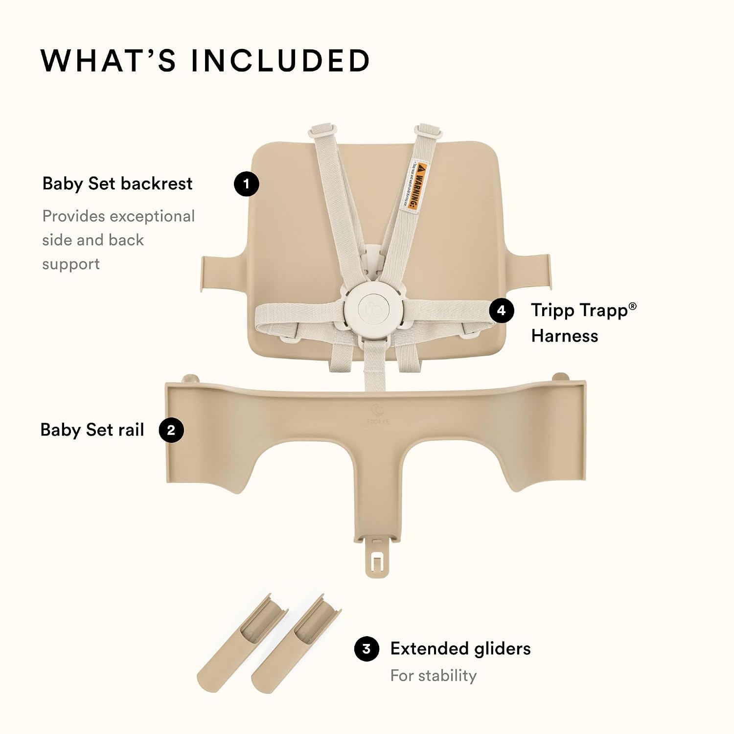 Stokke Tripp Trapp Baby Set 2, Storm Grey - Ages 6-36 Months - Convert The Tripp Trapp Chair into a Comfortable High Chair - Includes Stokke Harness 2
