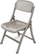 Breathable Plastic Folding Chair Hollow Seat for Dining Meeting Study | This hollow breathable plastic folding chair fits home dining desk, foldable stackable frame cuts storage space(Gray,Regular)