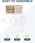 Ciokea Lounge Chair Outdoor Set of 4, Oversized Chaise Lounge Chair with 5 Positions, HDPE, Patio Lounge Chairs with Wheels & Cup Holder for Lawn, Pool, Deck, Poolside, White
