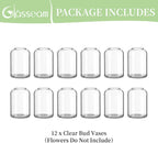 Glasseam Glass Bud Vases for Centerpieces: Clear Small Flower Vase Decor Bulk Set of 12 Simple Modern Decorative Vases for Flowers Mini Candle Vase Wedding Centerpiece for Dining Table Decorations