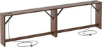 TIQLAB 9.1 Inch Narrow Console Table with Power Outlet,Sofa Table Set of 2，Total Length 94'' Sofa Table Behind Couch，for Entryway&Living Room, Black Walnut