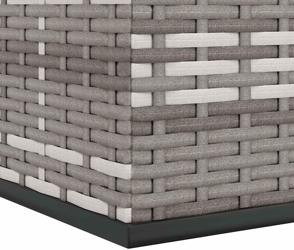 39.4x19.3x40.7 in Grey PE Rattan Cushion Box with Gas Lift, Weather-Resistant Outdoor Storage Bench for Patio Garden Deck